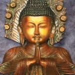 Pure Brass Big Buddha Face Namaste Wall Hanging - Vintage Dual-Tone Finish